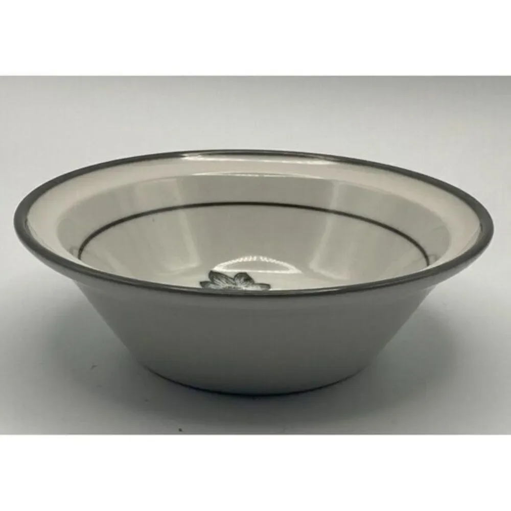 Noritake Stoneware Alpine‎ Flowers Black Soup Cereal Bowl (S)